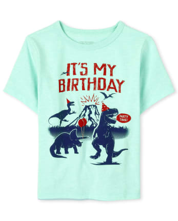 Camiseta con estampado de Dino de cumpleaños para bebés y niños pequeños