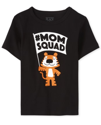 Camiseta con estampado Mom Squad para bebés y niños pequeños
