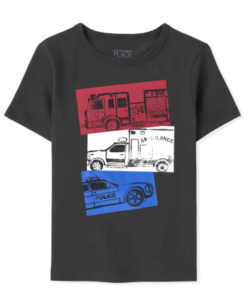 Baby And Toddler Boys Rescue Vehicle Graphic Tee