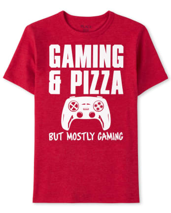 Playera gráfica Gaming And Pizza para niños