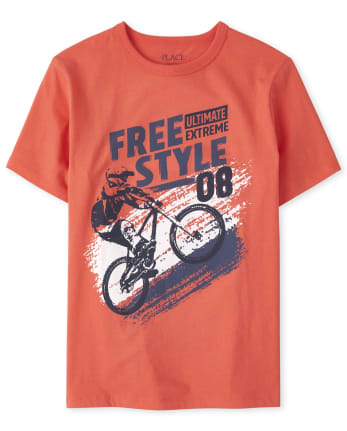 Boys Short Sleeve 'Free Style' Bike Graphic Tee | The Children's Place