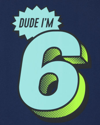 T-shirt graphique anniversaire 6 pour garçons