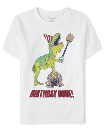 Camiseta con estampado de Dino de cumpleaños para niños