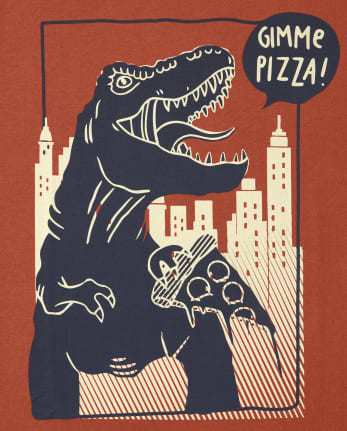 Boys Dino Pizza Graphic Tee