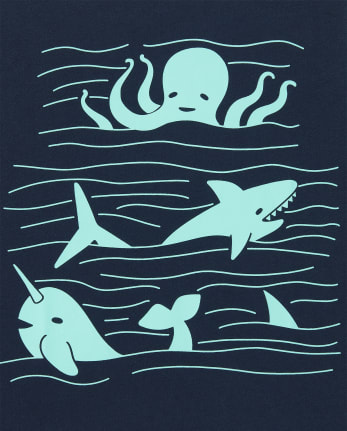 Camiseta con estampado de vida marina para bebés y niños pequeños