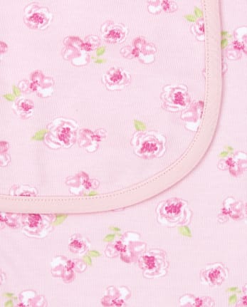 Baby Girls Rose Bib And Burp Cloth 6-Piece Set