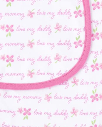 Baby Girls Rose Bib And Burp Cloth 6-Piece Set