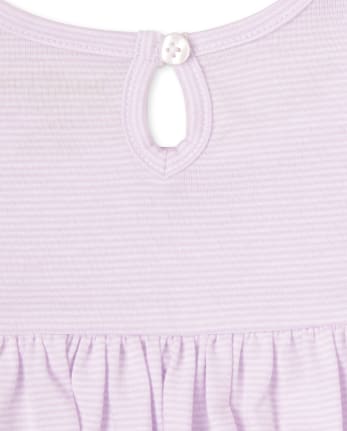 Baby Girls Floral Striped Bodysuit Dress 2-Pack