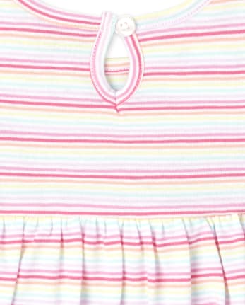 Baby Girls Striped Bodysuit Dress 2-Pack