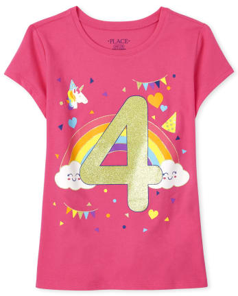 Girls Birthday 4 Graphic Tee