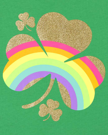 Girls St. Patrick's Day Shamrock Graphic Tee