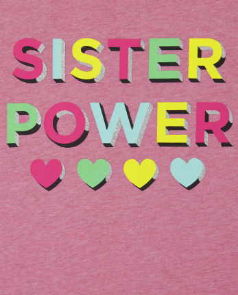 Camiseta con gráfico Sister Power para niñas