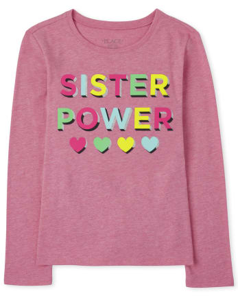 Camiseta con gráfico Sister Power para niñas