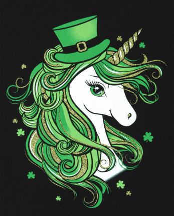 Girls St. Patrick's Day Unicorn T-shirt Youth – eighthavenuedesign