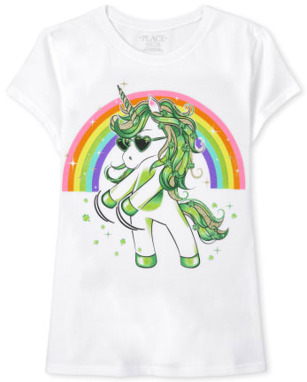 The Childrens Place Big Girls Novelty Short Sleeve Graphic Top
