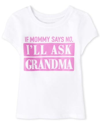 Baby And Toddler Girls Ask Grandma Graphic Tee