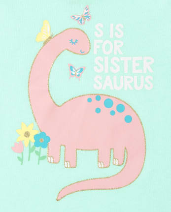 Camiseta con estampado de Sistersaurus para bebés y niñas pequeñas