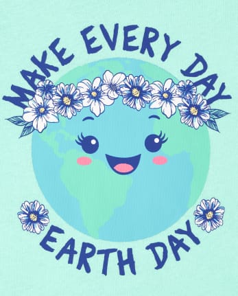 Baby And Toddler Girls Earth Day Graphic Tee