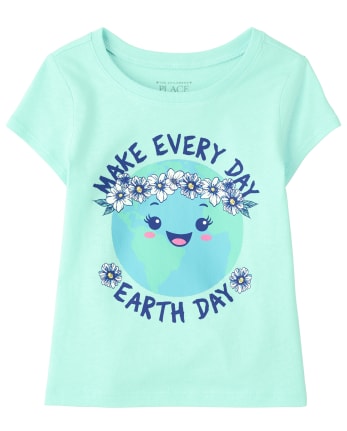 Camiseta gráfica del Día de la Tierra para bebés y niñas pequeñas