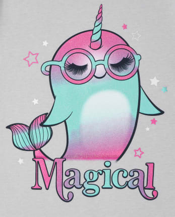 Girls Magical Narwhal Graphic Tee