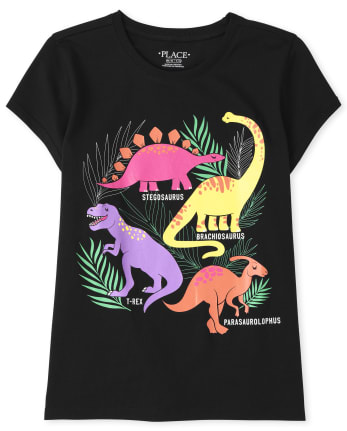 Camiseta con gráfico de dinosaurio para niñas