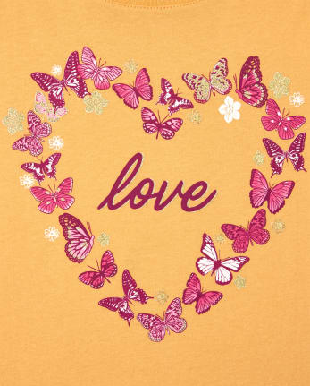 T-shirt graphique Butterfly Love pour fille