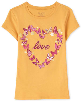 T-shirt graphique Butterfly Love pour fille