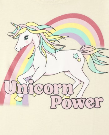 Camiseta con gráfico Unicorn Power para niñas