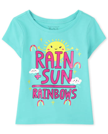 Baby And Toddler Girls Rainbows Graphic Tee