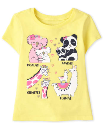 Baby And Toddler Girls Animals Graphic Tee