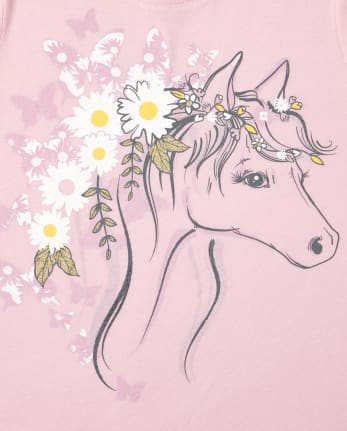 T-shirt graphique cheval pour filles