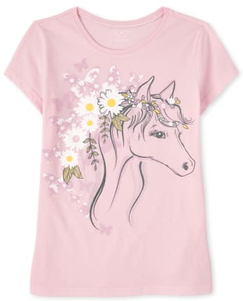 T-shirt graphique cheval pour filles