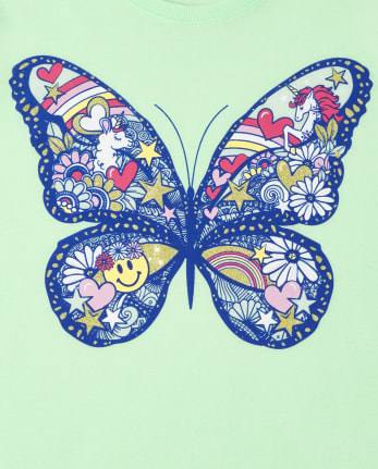 Camiseta con estampado de mariposas para niñas