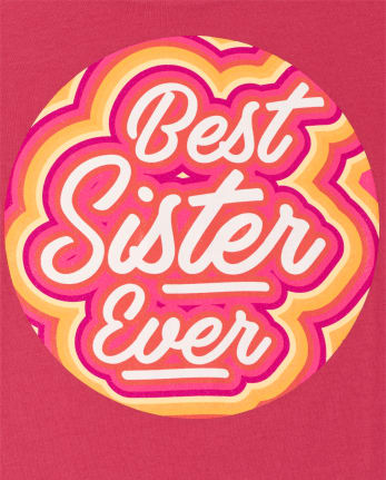 Camiseta con gráfico de la mejor hermana para niñas