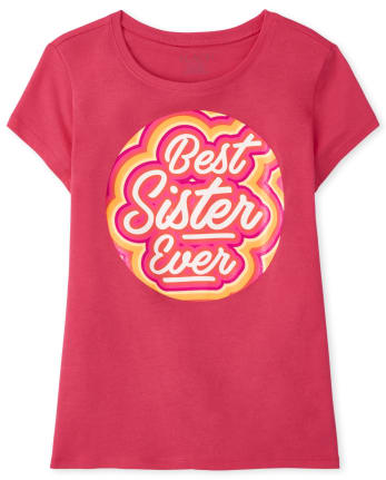 Camiseta con gráfico de la mejor hermana para niñas