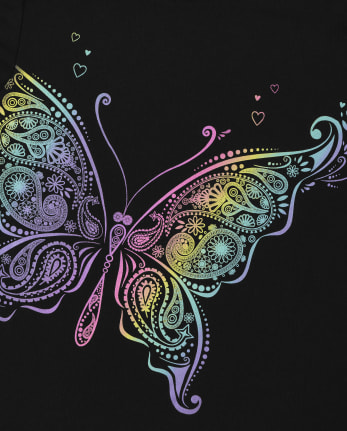 Girls Rainbow Butterfly Graphic Tee