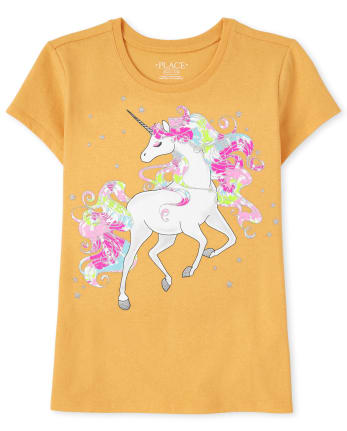 Camiseta con gráfico de unicornio para niñas