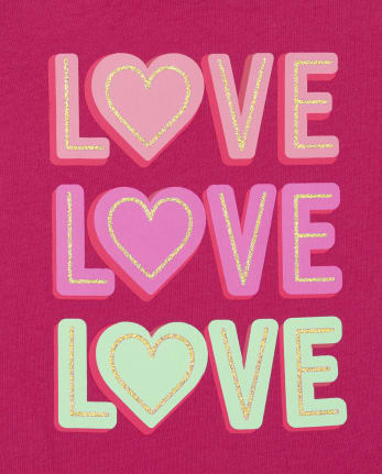Pack de 2 camisetas con estampado Love para bebés y niñas pequeñas