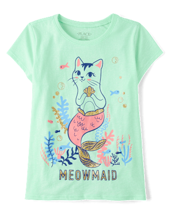 Girls Meowmaid Graphic Tee
