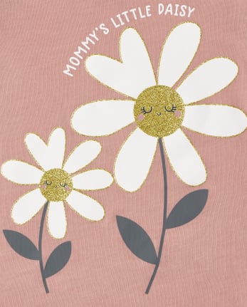 T-shirt graphique Mommy's Daisy pour bébés et petites filles