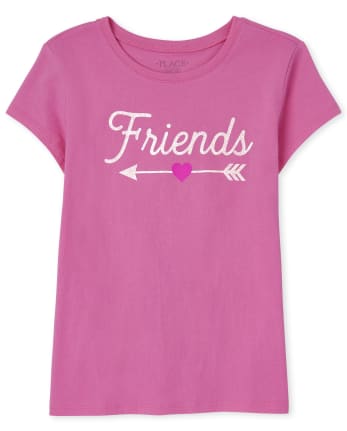 Camiseta con estampado de mejores amigas para niñas