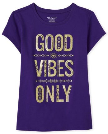 Camiseta estampada Good Vibes para niñas