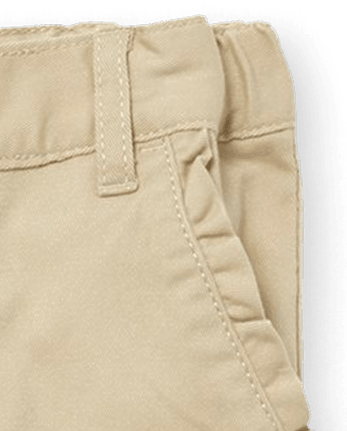 Niños pequeños Niña Uniforme Pantalones chinos ajustados elásticos con volantes Paquete de 3