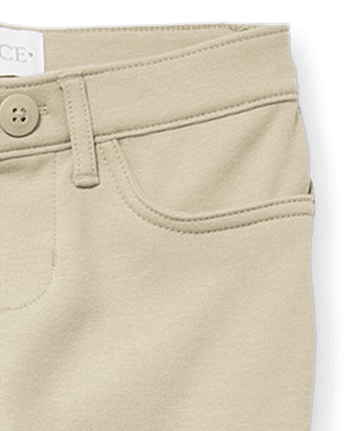 Niña Uniforme Ponte Tejido de punto Jeggings sin cordones, paquete de 3