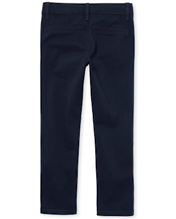 Paquete de 2 pantalones chinos ajustados elásticos uniformes para niñas - Slim