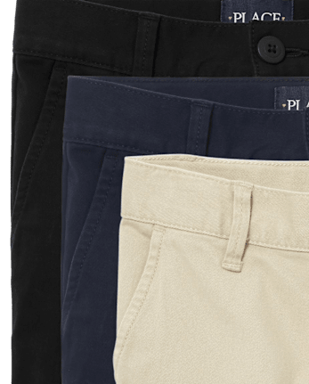 Girls Uniform Stretch Chino Shorts 3-Pack - Slim