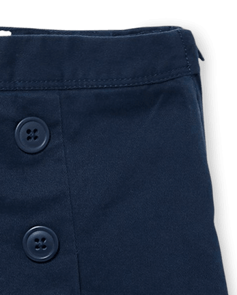 Girls Uniform Pleated Button Skort 2-Pack