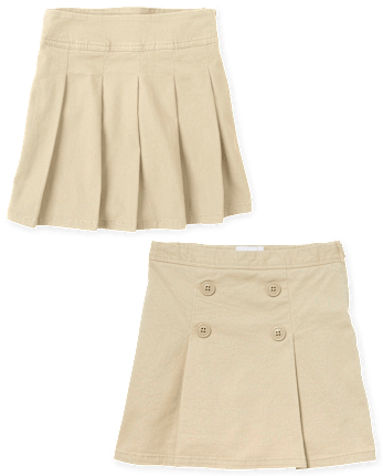 Lot de 2 jupes-shorts plissées extensibles à boutons pour filles - Slim