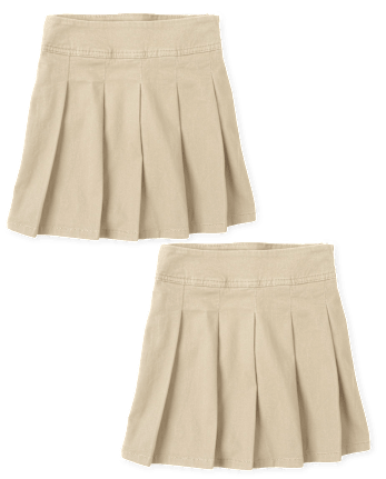 Girls Uniform Stretch Pleated Skort 2-Pack