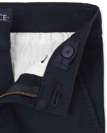 Paquete de 2 pantalones chinos ajustados elásticos de uniforme para niños